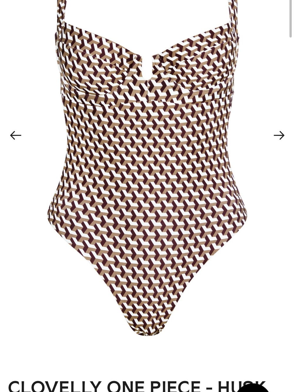 Monday Swimwear Clovelly One Piece - Brown & Cream Geometric